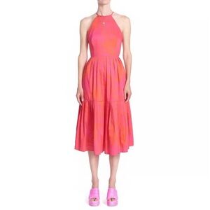 Corey Lynn Calter CHRISLEY DRESS-SHELL Flamingo Open Tie Back Medium New $298